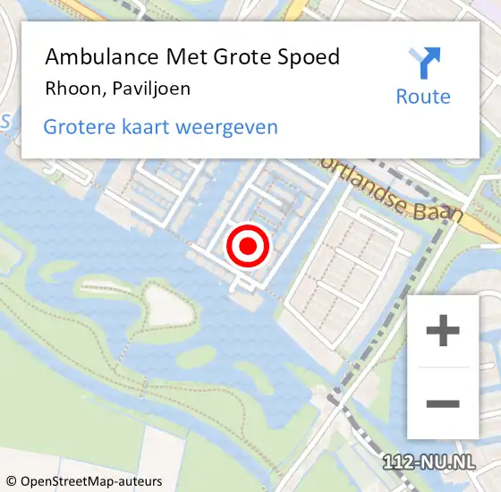 Locatie op kaart van de 112 melding: Ambulance Met Grote Spoed Naar Rhoon, Paviljoen op 5 september 2023 06:22