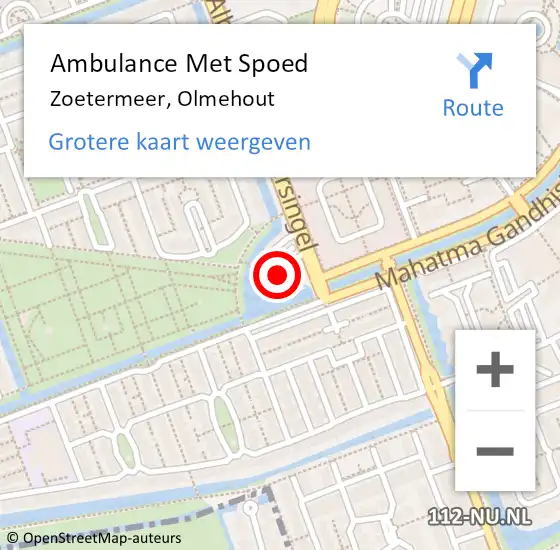 Locatie op kaart van de 112 melding: Ambulance Met Spoed Naar Zoetermeer, Albert Schweitzersingel op 5 september 2023 09:47