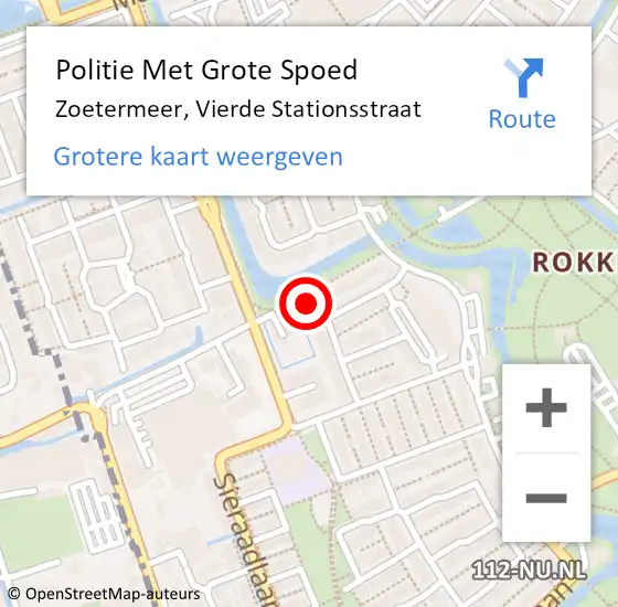 Locatie op kaart van de 112 melding: Politie Met Grote Spoed Naar Zoetermeer, Vierde Stationsstraat op 5 september 2023 09:56