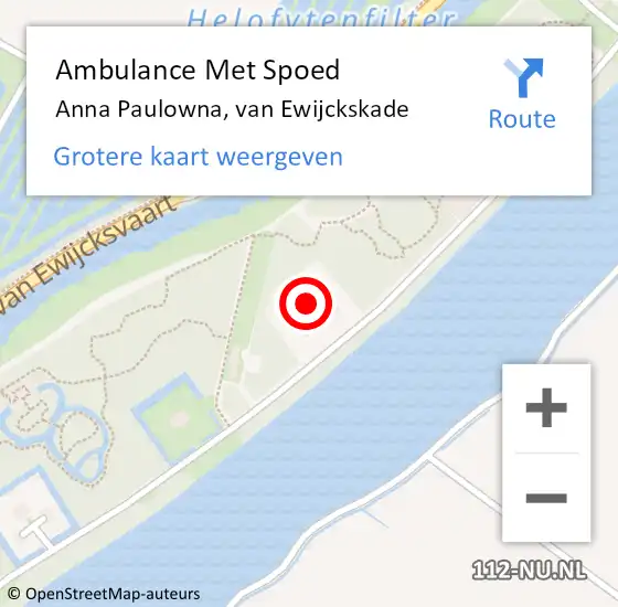 Locatie op kaart van de 112 melding: Ambulance Met Spoed Naar Anna Paulowna, van Ewijckskade op 5 september 2023 10:24
