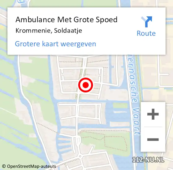 Locatie op kaart van de 112 melding: Ambulance Met Grote Spoed Naar Krommenie, Soldaatje op 5 september 2023 10:32