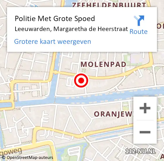 Locatie op kaart van de 112 melding: Politie Met Grote Spoed Naar Leeuwarden, Margaretha de Heerstraat op 5 september 2023 11:04