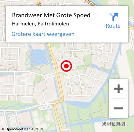 Locatie op kaart van de 112 melding: Brandweer Met Grote Spoed Naar Harmelen, Paltrokmolen op 5 september 2023 12:11