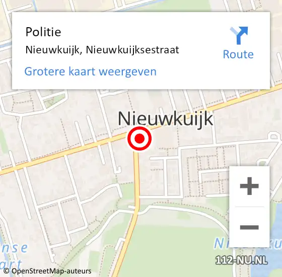 Locatie op kaart van de 112 melding: Politie Nieuwkuijk, Nieuwkuijksestraat op 5 september 2023 12:16