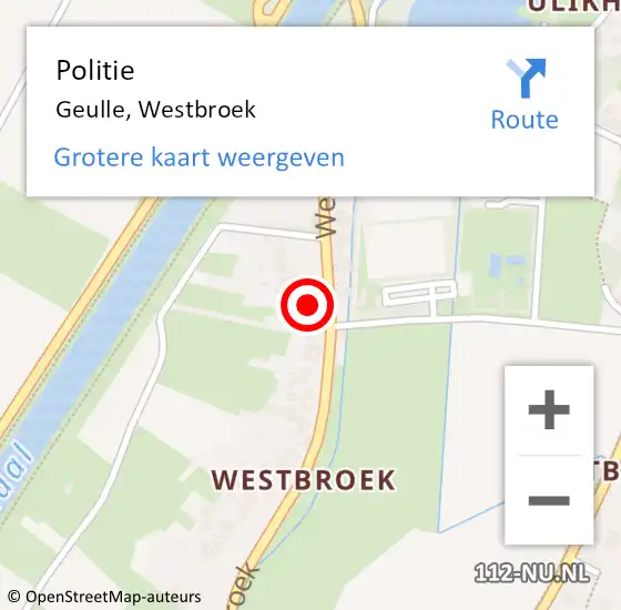 Locatie op kaart van de 112 melding: Politie Geulle, Westbroek op 5 september 2023 12:49