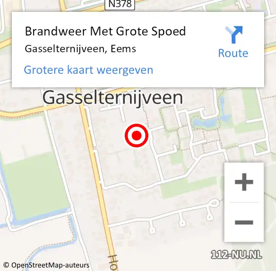 Locatie op kaart van de 112 melding: Brandweer Met Grote Spoed Naar Gasselternijveen, Eems op 5 september 2023 12:52