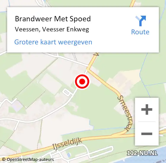 Locatie op kaart van de 112 melding: Brandweer Met Spoed Naar Veessen, Veesser Enkweg op 7 september 2014 01:15