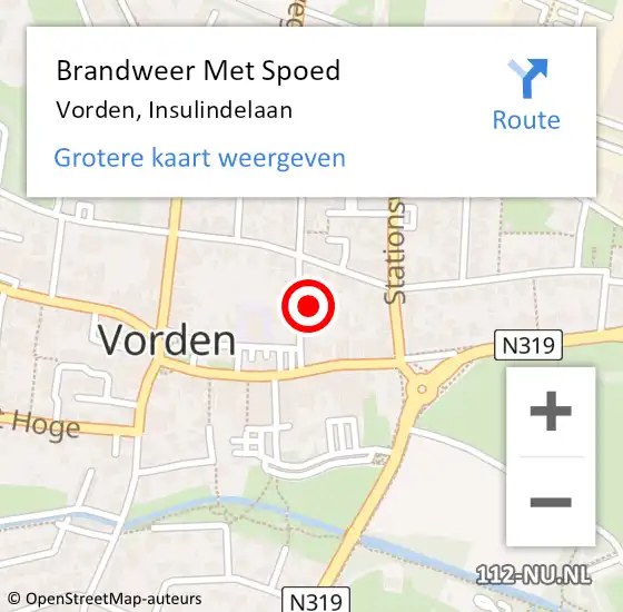 Locatie op kaart van de 112 melding: Brandweer Met Spoed Naar Vorden, Insulindelaan op 5 september 2023 13:17