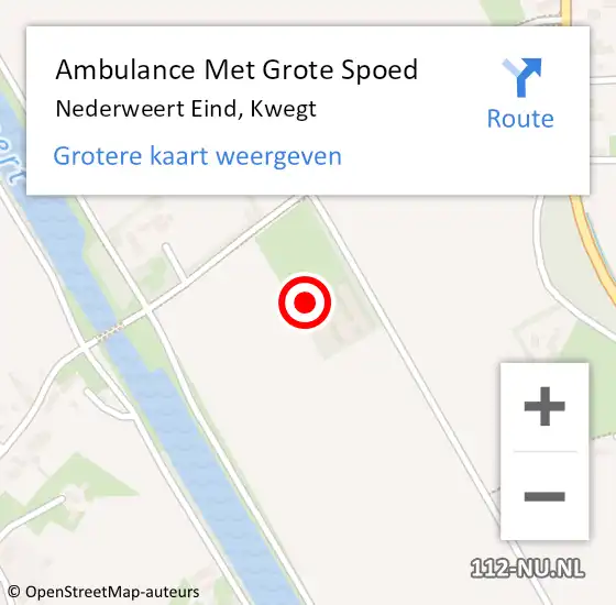 Locatie op kaart van de 112 melding: Ambulance Met Grote Spoed Naar Nederweert Eind, Kwegt op 5 september 2023 13:33