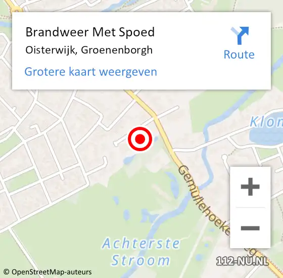 Locatie op kaart van de 112 melding: Brandweer Met Spoed Naar Oisterwijk, Groenenborgh op 5 september 2023 13:35