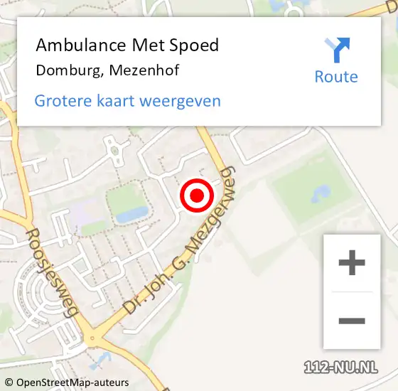 Locatie op kaart van de 112 melding: Ambulance Met Spoed Naar Domburg, Mezenhof op 7 september 2014 01:23