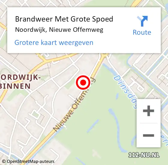 Locatie op kaart van de 112 melding: Brandweer Met Grote Spoed Naar Noordwijk, Nieuwe Offemweg op 5 september 2023 14:01