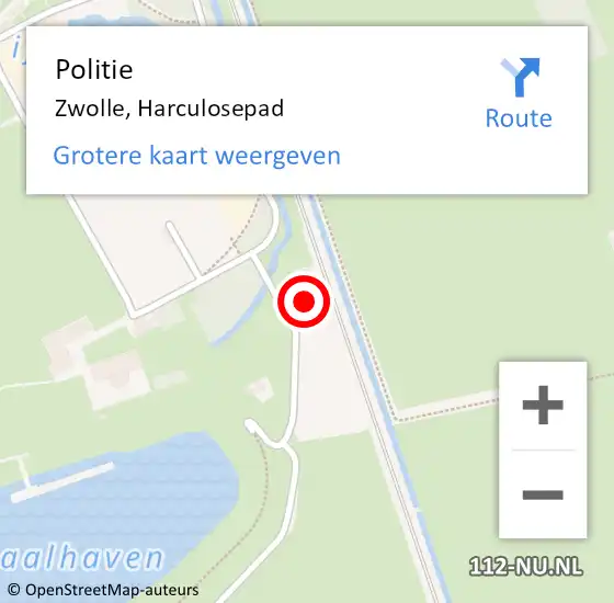 Locatie op kaart van de 112 melding: Politie Zwolle, Harculosepad op 5 september 2023 14:15