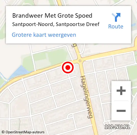 Locatie op kaart van de 112 melding: Brandweer Met Grote Spoed Naar Santpoort-Noord, Santpoortse Dreef op 5 september 2023 14:21