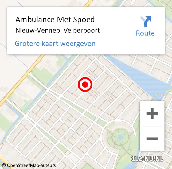 Locatie op kaart van de 112 melding: Ambulance Met Spoed Naar Nieuw-Vennep, Velperpoort op 5 september 2023 14:39