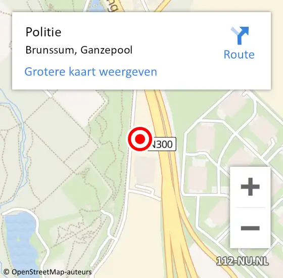 Locatie op kaart van de 112 melding: Politie Brunssum, Ganzepool op 5 september 2023 14:54