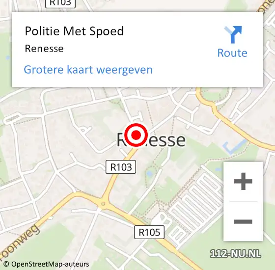 Locatie op kaart van de 112 melding: Politie Met Spoed Naar Renesse op 5 september 2023 15:00