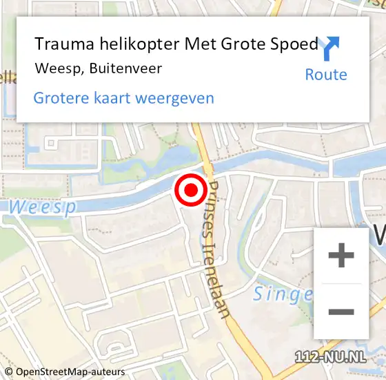 Locatie op kaart van de 112 melding: Trauma helikopter Met Grote Spoed Naar Weesp, Buitenveer op 5 september 2023 15:27