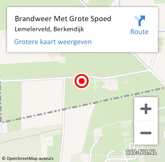 Locatie op kaart van de 112 melding: Brandweer Met Grote Spoed Naar Lemelerveld, Berkendijk op 5 september 2023 15:40