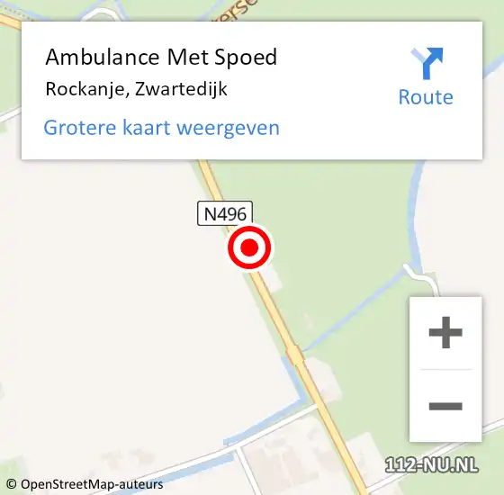 Locatie op kaart van de 112 melding: Ambulance Met Spoed Naar Rockanje, Zwartedijk op 5 september 2023 15:47