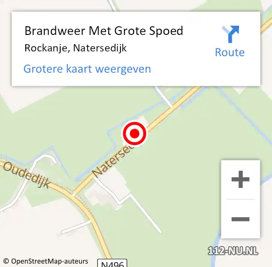 Locatie op kaart van de 112 melding: Brandweer Met Grote Spoed Naar Rockanje, Natersedijk op 5 september 2023 15:49