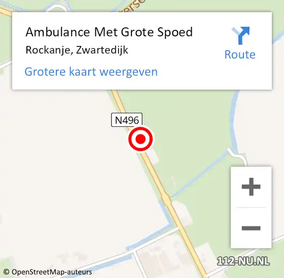 Locatie op kaart van de 112 melding: Ambulance Met Grote Spoed Naar Rockanje, Zwartedijk op 5 september 2023 15:54