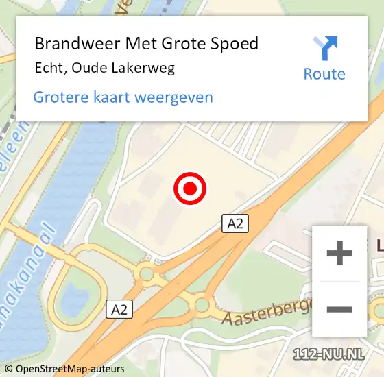 Locatie op kaart van de 112 melding: Brandweer Met Grote Spoed Naar Echt, Oude Lakerweg op 5 september 2023 16:10