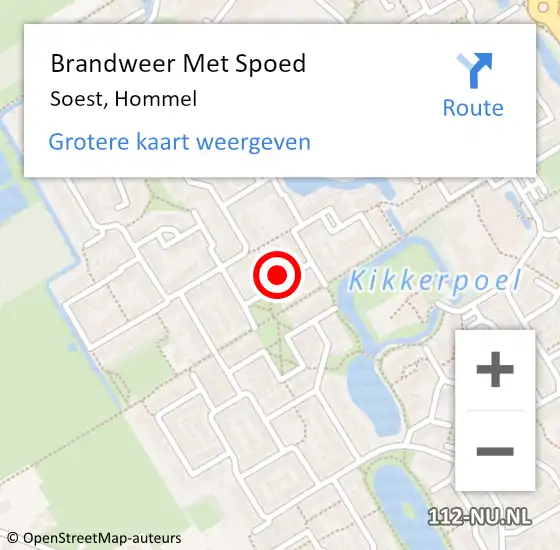 Locatie op kaart van de 112 melding: Brandweer Met Spoed Naar Soest, Hommel op 5 september 2023 16:22