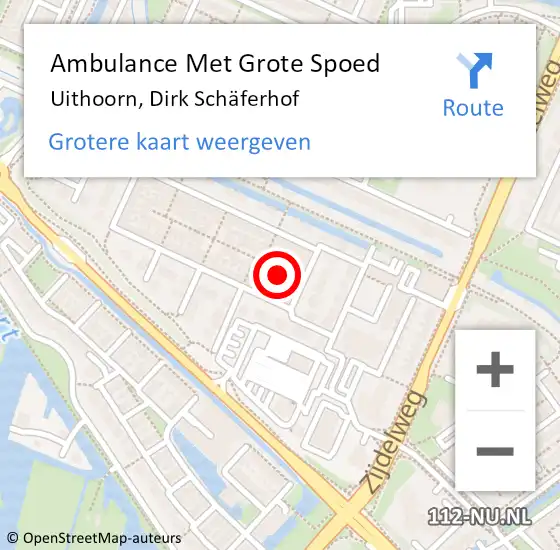 Locatie op kaart van de 112 melding: Ambulance Met Grote Spoed Naar Uithoorn, Dirk Schäferhof op 5 september 2023 16:49