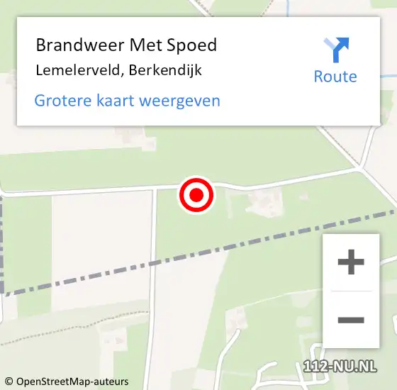 Locatie op kaart van de 112 melding: Brandweer Met Spoed Naar Lemelerveld, Berkendijk op 5 september 2023 17:09