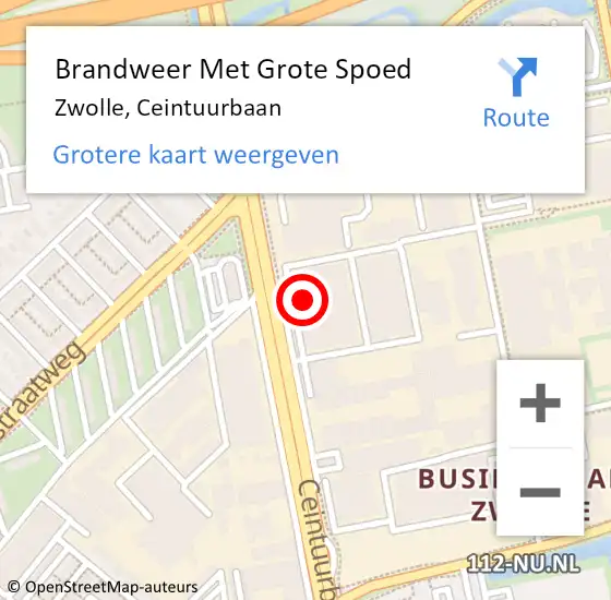 Locatie op kaart van de 112 melding: Brandweer Met Grote Spoed Naar Zwolle, Ceintuurbaan op 5 september 2023 17:28