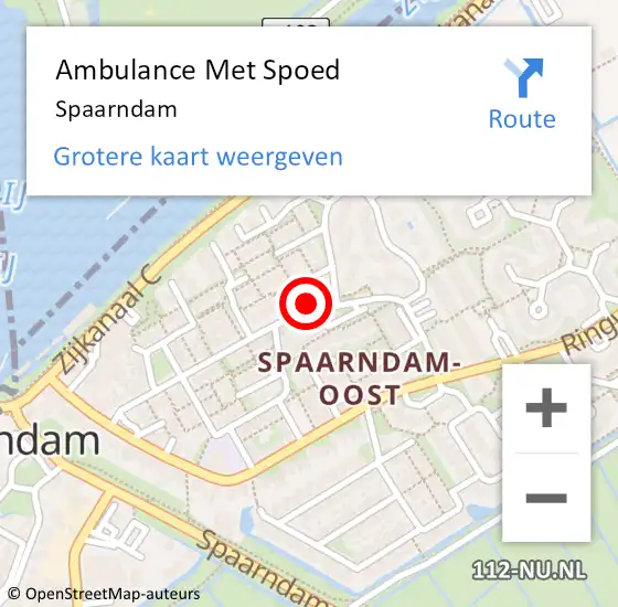 Locatie op kaart van de 112 melding: Ambulance Met Spoed Naar Spaarndam op 5 september 2023 19:04