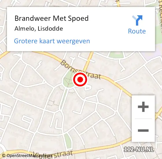 Locatie op kaart van de 112 melding: Brandweer Met Spoed Naar Almelo, Lisdodde op 5 september 2023 19:08