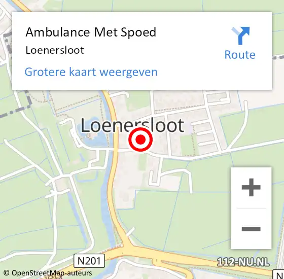 Locatie op kaart van de 112 melding: Ambulance Met Spoed Naar Loenersloot op 5 september 2023 19:31