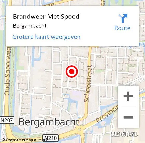Locatie op kaart van de 112 melding: Brandweer Met Spoed Naar Bergambacht op 5 september 2023 19:32