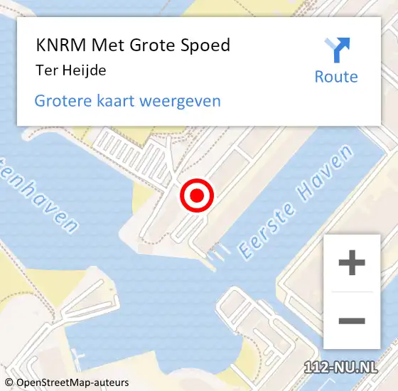 Locatie op kaart van de 112 melding: KNRM Met Grote Spoed Naar Den Haag op 5 september 2023 19:38