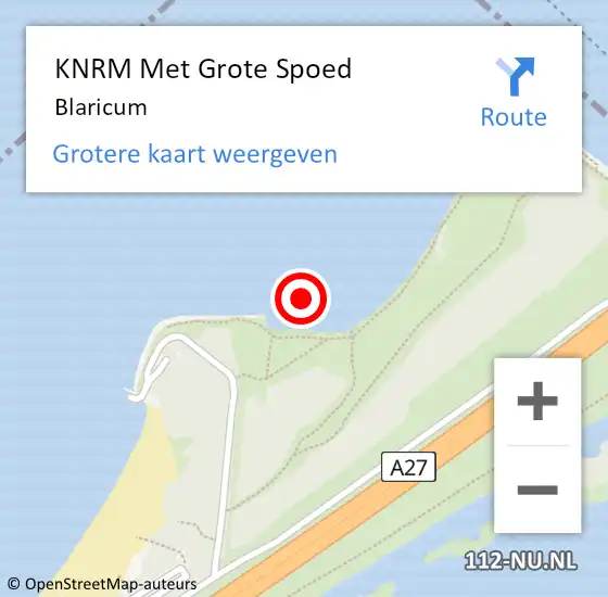 Locatie op kaart van de 112 melding: KNRM Met Grote Spoed Naar Blaricum op 5 september 2023 19:40