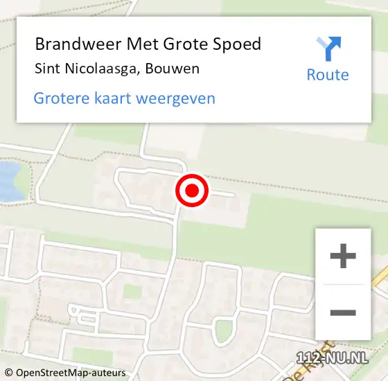 Locatie op kaart van de 112 melding: Brandweer Met Grote Spoed Naar Sint Nicolaasga, Bouwen op 5 september 2023 19:42