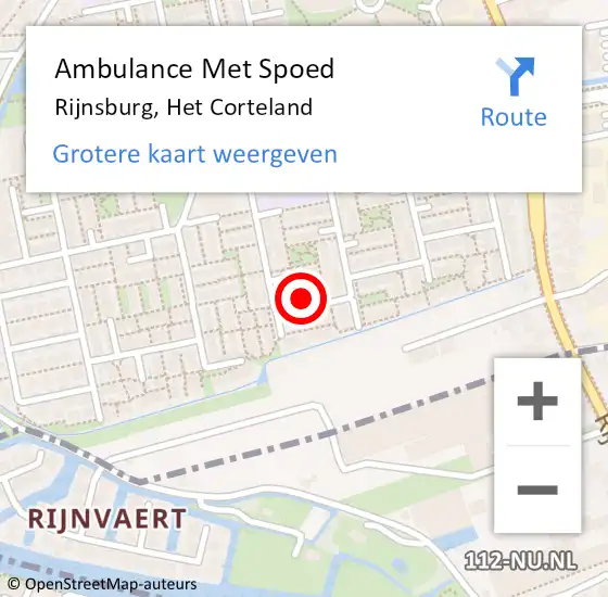 Locatie op kaart van de 112 melding: Ambulance Met Spoed Naar Rijnsburg, Het Corteland op 5 september 2023 19:53