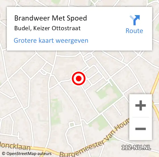 Locatie op kaart van de 112 melding: Brandweer Met Spoed Naar Budel, Keizer Ottostraat op 5 september 2023 20:06