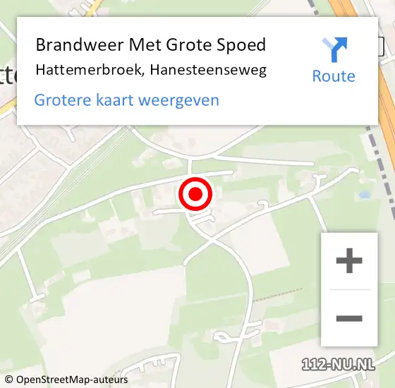 Locatie op kaart van de 112 melding: Brandweer Met Grote Spoed Naar Hattemerbroek, Hanesteenseweg op 5 september 2023 20:17