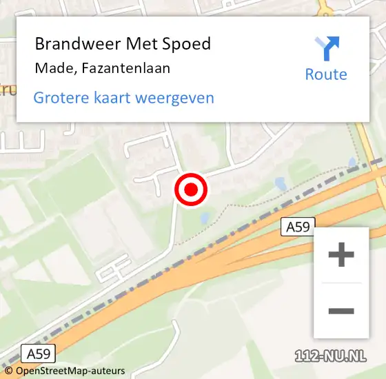 Locatie op kaart van de 112 melding: Brandweer Met Spoed Naar Made, Fazantenlaan op 5 september 2023 20:37