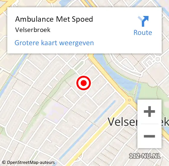 Locatie op kaart van de 112 melding: Ambulance Met Spoed Naar Velserbroek op 5 september 2023 22:04