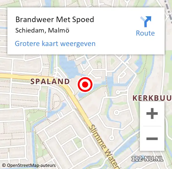 Locatie op kaart van de 112 melding: Brandweer Met Spoed Naar Schiedam, Malmö op 5 september 2023 22:24