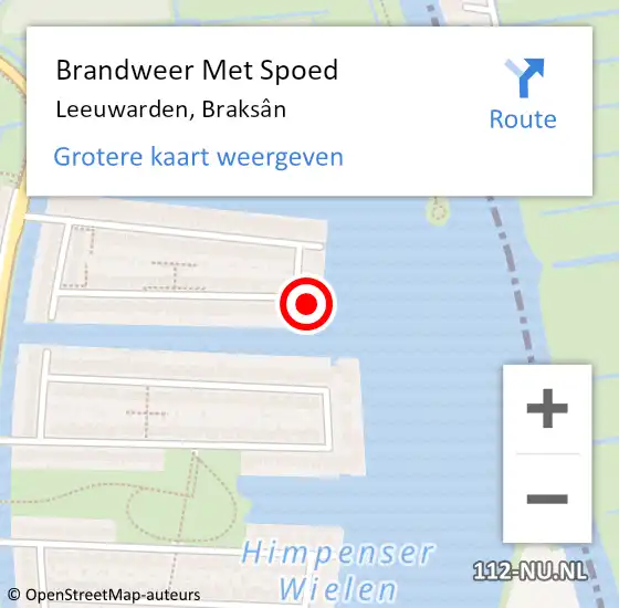 Locatie op kaart van de 112 melding: Brandweer Met Spoed Naar Leeuwarden, Braksân op 5 september 2023 22:31