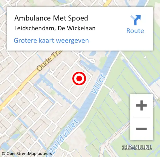 Locatie op kaart van de 112 melding: Ambulance Met Spoed Naar Leidschendam, De Wickelaan op 6 september 2023 01:26