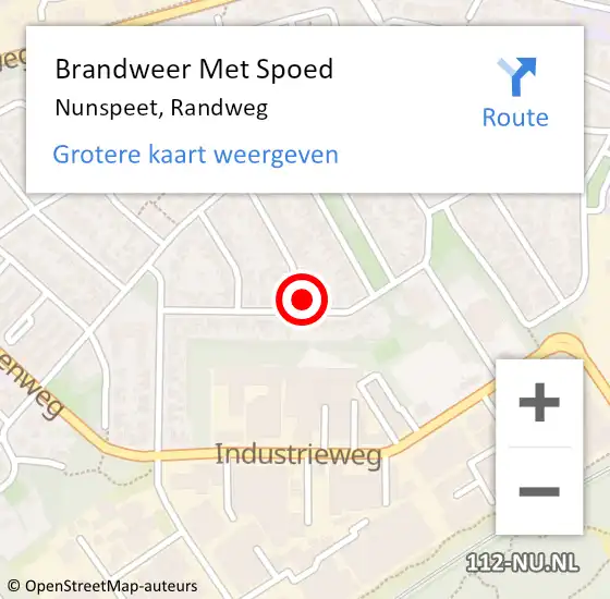 Locatie op kaart van de 112 melding: Brandweer Met Spoed Naar Nunspeet, Randweg op 6 september 2023 02:04