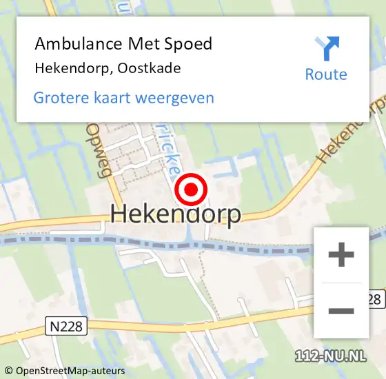 Locatie op kaart van de 112 melding: Ambulance Met Spoed Naar Hekendorp, Oostkade op 7 september 2014 04:32