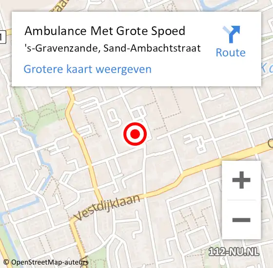 Locatie op kaart van de 112 melding: Ambulance Met Grote Spoed Naar 's-Gravenzande, Sand-Ambachtstraat op 6 september 2023 05:46