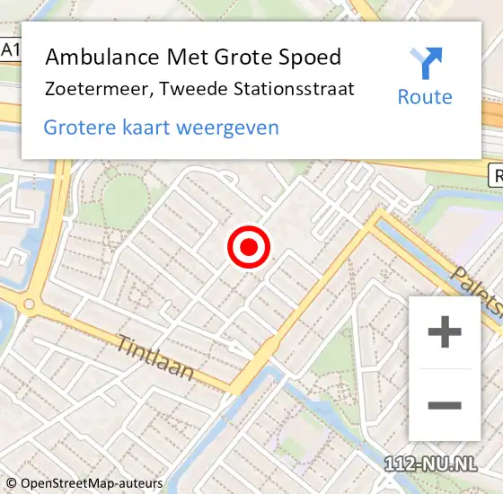Locatie op kaart van de 112 melding: Ambulance Met Grote Spoed Naar Zoetermeer, Tweede Stationsstraat op 6 september 2023 07:57
